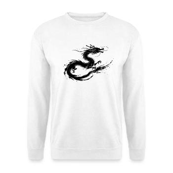 Japanese Dragon Sumi-e Fire Pearl Power - Unisex Sweatshirt - white - Front
