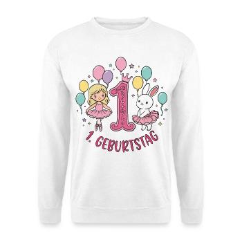1. Geburtstag Ballerina  - Unisex Pullover - Weiß - Vorne
