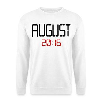 10. Geburtstag, August 2016 - Unisex Pullover - Weiß - Vorne
