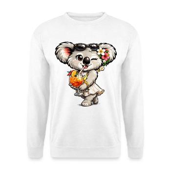 Süßer Koala mit tropischem Cocktail - Unisex Pullover - Weiß - Vorne