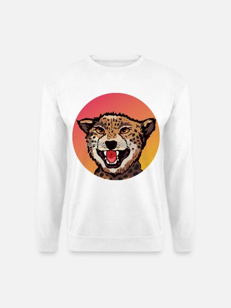 Farbenfrohes Leopard Design im Retro Look - Unisex Pullover - Weiß