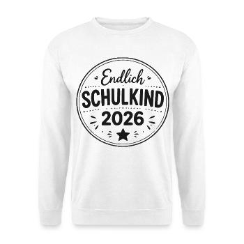 Endlich Schulkind 2026 - Unisex Pullover - Weiß - Vorne