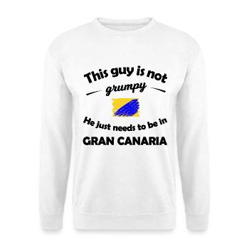Farbklecks Gran Canaria Flagge - Unisex Pullover - Weiß - Vorne
