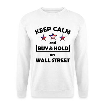 Drei Sterne mit US-Flagge Wall Street - Unisex Pullover - Weiß - Vorne