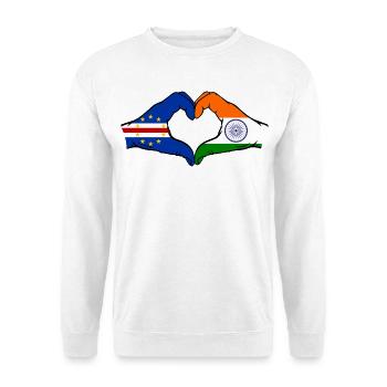 Drapeau du Cap-Vert Inde Mains en forme de cœur - Sweat-shirt Unisexe - blanc - Devant