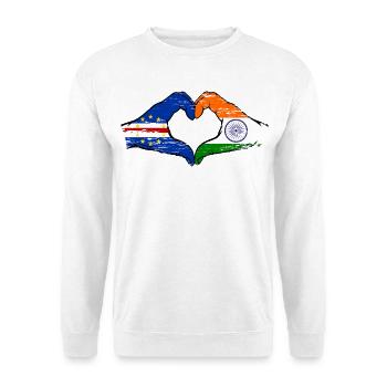 Mains du drapeau du Cap-Vert en forme de cœur utilisées - Sweat-shirt Unisexe - blanc - Devant