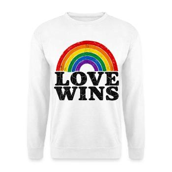 Love Wins Rainbow Vintage Statement Pride Fans - Unisex Sweatshirt - white - Front