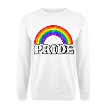 Pride Regenbogen Vintage Statement LGBTQ Fans - Unisex Pullover - Weiß - Vorne