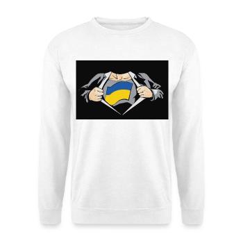 Ukraine-Superhelden-Ukraine-Flagge - Unisex Pullover - Weiß - Vorne
