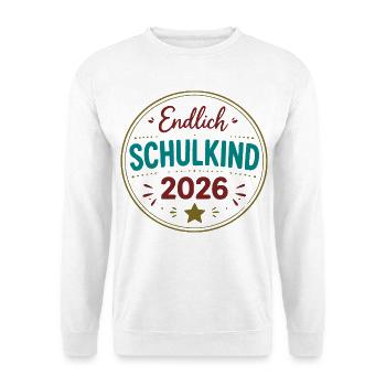 Endlich Schulkind 2026 - Unisex Pullover - Weiß - Vorne