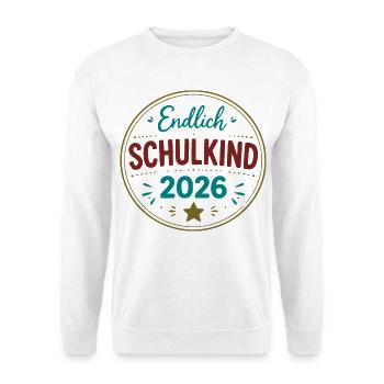 Endlich Schulkind 2026 Badge - Unisex Pullover - Weiß - Vorne