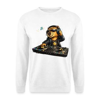 Sweet capybara as a DJ in comic style - Unisex Sweatshirt - white - Front