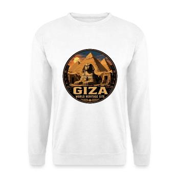 Gizeh, Ägypten-Pyramiden Vintage-Reiseabzeichen - Unisex Pullover - Weiß - Vorne