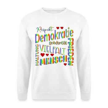 Regenbogen Wählen Demokratie - Unisex Pullover - Weiß - Vorne