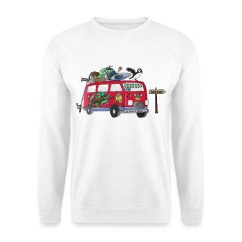 Norwegen Camper Motiv Vanlife Camping Urlaub - Unisex Pullover - Weiß - Vorne