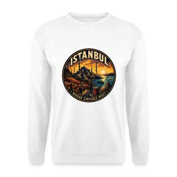 Istanbul Turkey Vintage Travel Badge - Unisex Sweatshirt - white - Front