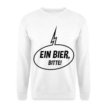 Ein Bier, Bitte! (Sprechblase / Bierchen / Up / B) - Unisex Pullover - Weiß - Vorne