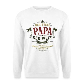 Der beste Papa der Welt - Unisex Pullover - Weiß - Vorne