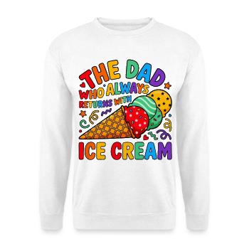 Papa vient avec la frénésie des couleurs de crème glacée - Sweat-shirt Unisexe - blanc - Devant