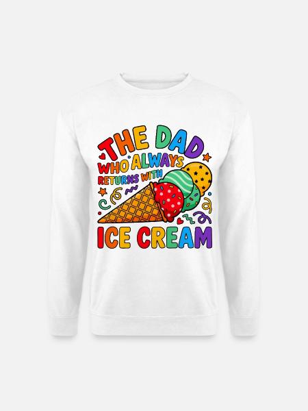 Papa kommt mit Eiscreme Farbrausch - Unisex Sweatshirt - white