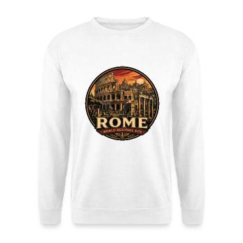 Rome Colosseum Ruins Vintage Travel Badge - Unisex Sweatshirt - white - Front