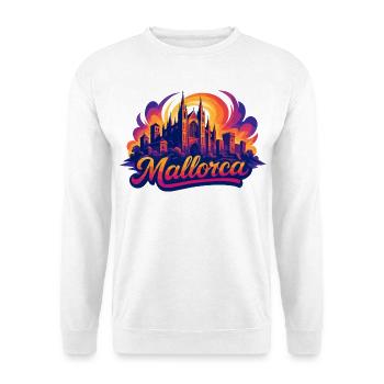 Mallorca Skyline – Epic Colorful Silhouette - Unisex Sweatshirt - white - Front