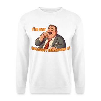 Je suis gros, je me permets ça drôle, sarcastique, mangeant de la nourriture - Sweat-shirt Unisexe - blanc - Devant