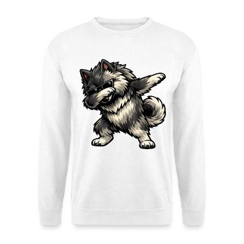 Dabbing Keeshond in comic book style - Unisex Sweatshirt - white - Front