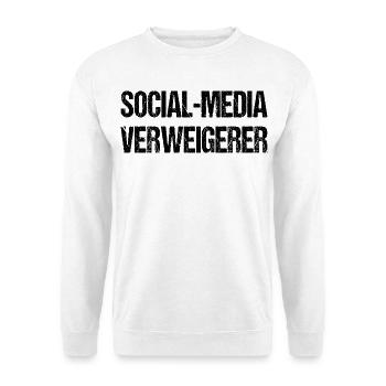 Social Media Verweigerer Offline  - Unisex Pullover - Weiß - Vorne - Alina (178cm) & Michal (187cm)