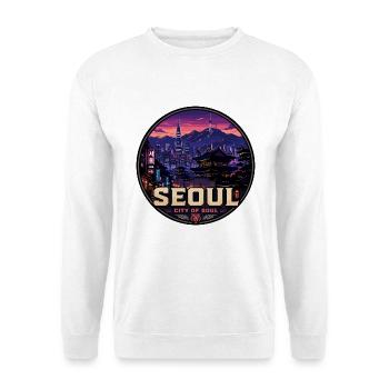 Seoul City of Soul Korea Vintage Travel Badge - Unisex Sweatshirt - white - Front