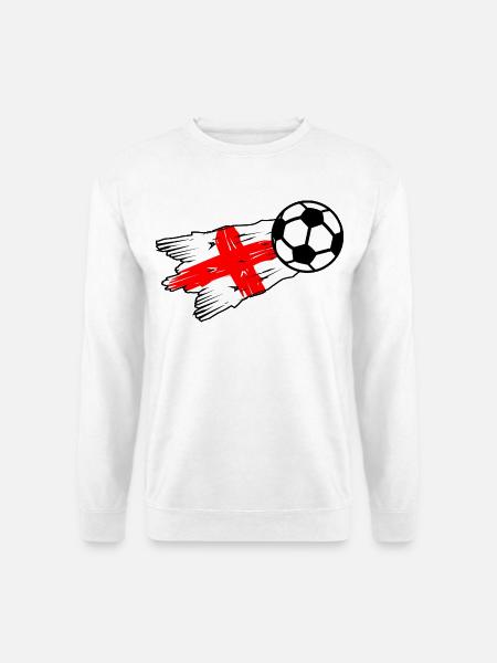 Englische Flagge trifft Fußball - Unisex Pullover - Weiß
