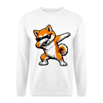 Dabbing Akita Inu in Comic Style - Unisex Sweatshirt - white - Front