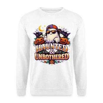 Haunted & Unbothered Cool Ghost Geist Halloween - Unisex Sweatshirt - white - Front