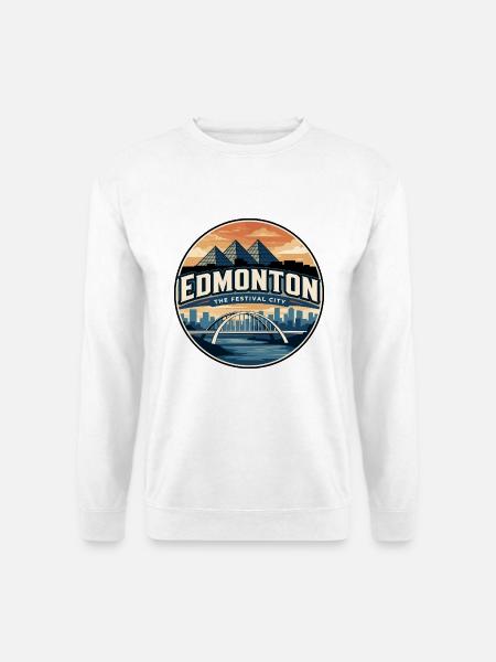 Retro Edmonton Walterdale Bridge Abzeichen - Unisex Pullover - Weiß