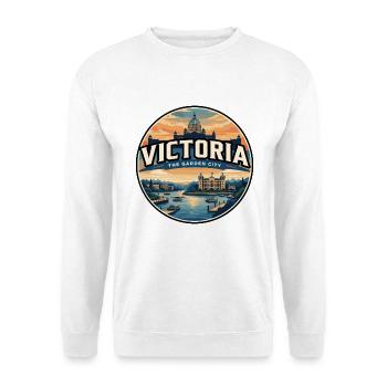 Retro Victoria Inner Harbour Travel Badge - Unisex Sweatshirt - white - Front