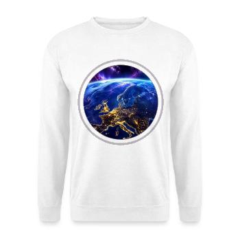 Earth from space with neon ring - Unisex Sweatshirt - white - Front