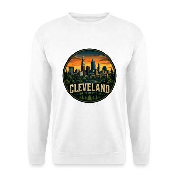 Cleveland The Forest City Retro Sunset Badge - Unisex Sweatshirt - white - Front