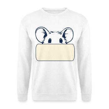 Souris pour étiquette de nom - Sweat-shirt Unisexe - blanc - Devant