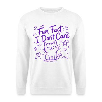 Fun Fact: Mir ist das egal – lustige Katze - Unisex Pullover - Weiß - Vorne