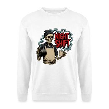Night Shift Coffee – Barista Skeleton Night Shift - Unisex Sweatshirt - white - Front