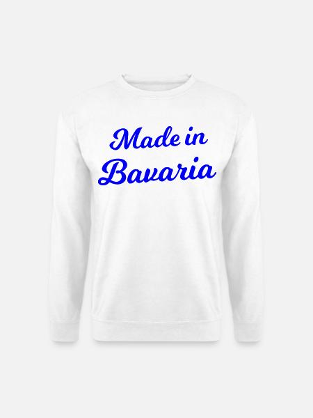 Made in Bavaria Script Blau - Unisex Pullover - Weiß