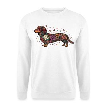 Dachshund Floral Pattern - Unisex Sweatshirt - white - Front