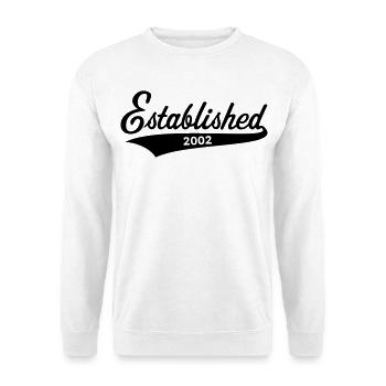 Créé en 2002 (année de naissance, anniversaire / Noir) - Sweat-shirt Unisexe - blanc - Devant