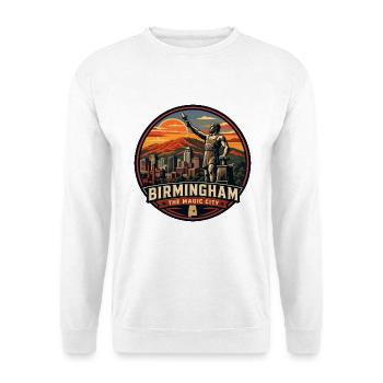 Birmingham Magic City Vulcan Statue Badge - Unisex Sweatshirt - white - Front
