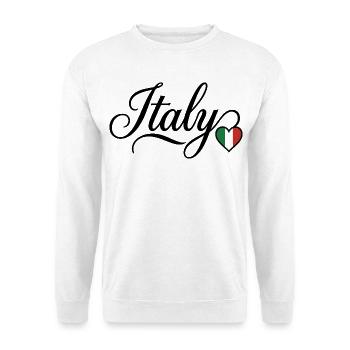 Italy Tricolor Heart Script - Unisex Sweatshirt - white - Front
