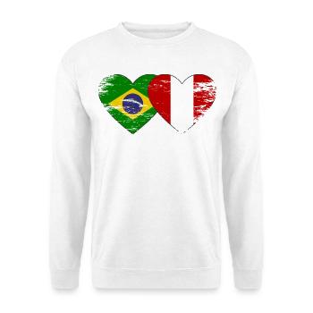 Brazil Peru Flag Hands Heart Shape Used - Unisex Sweatshirt - white - Front