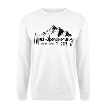 Alpenüberquerung 2026 München Venedig - Unisex Pullover - Weiß - Vorne
