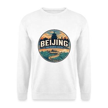 Retro Beijing Great Wall Travel Badge - Unisex Sweatshirt - white - Front