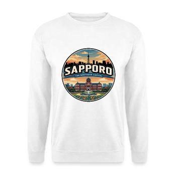 Retro Sapporo Odori Park Travel Badge - Unisex Sweatshirt - white - Front