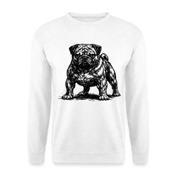 Carlin musclé au mauvais œil - Sweat-shirt Unisexe - blanc - Devant